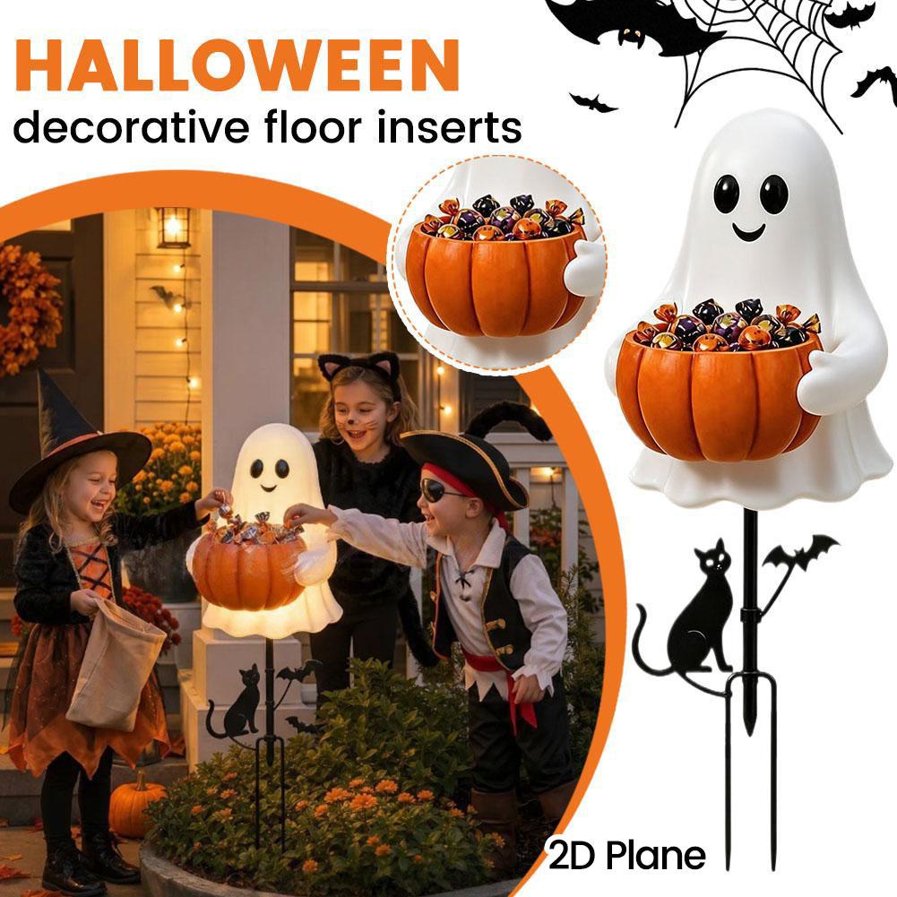 Outdoor Lighting Pathway - 2D Halloween Ghost Pumpkin Candy Holder
