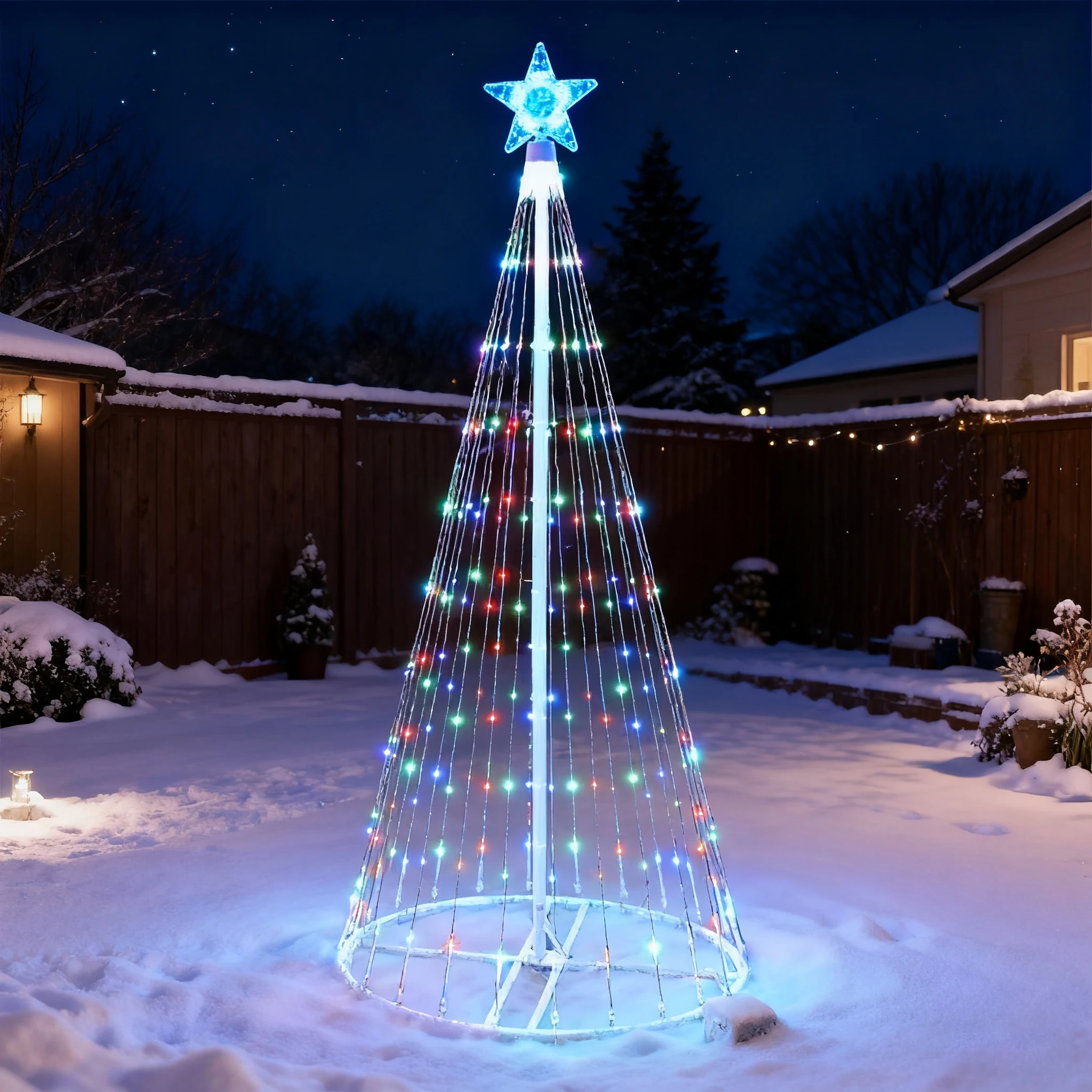 Solar-Powered LED Waterfall St - огляд і ціна Outdoor Lighting Effects