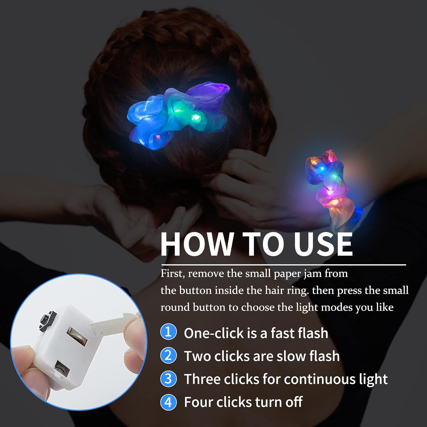 6pcs LED Scrunchies Hair Bands - огляд і ціна Outdoor Lighting Effects