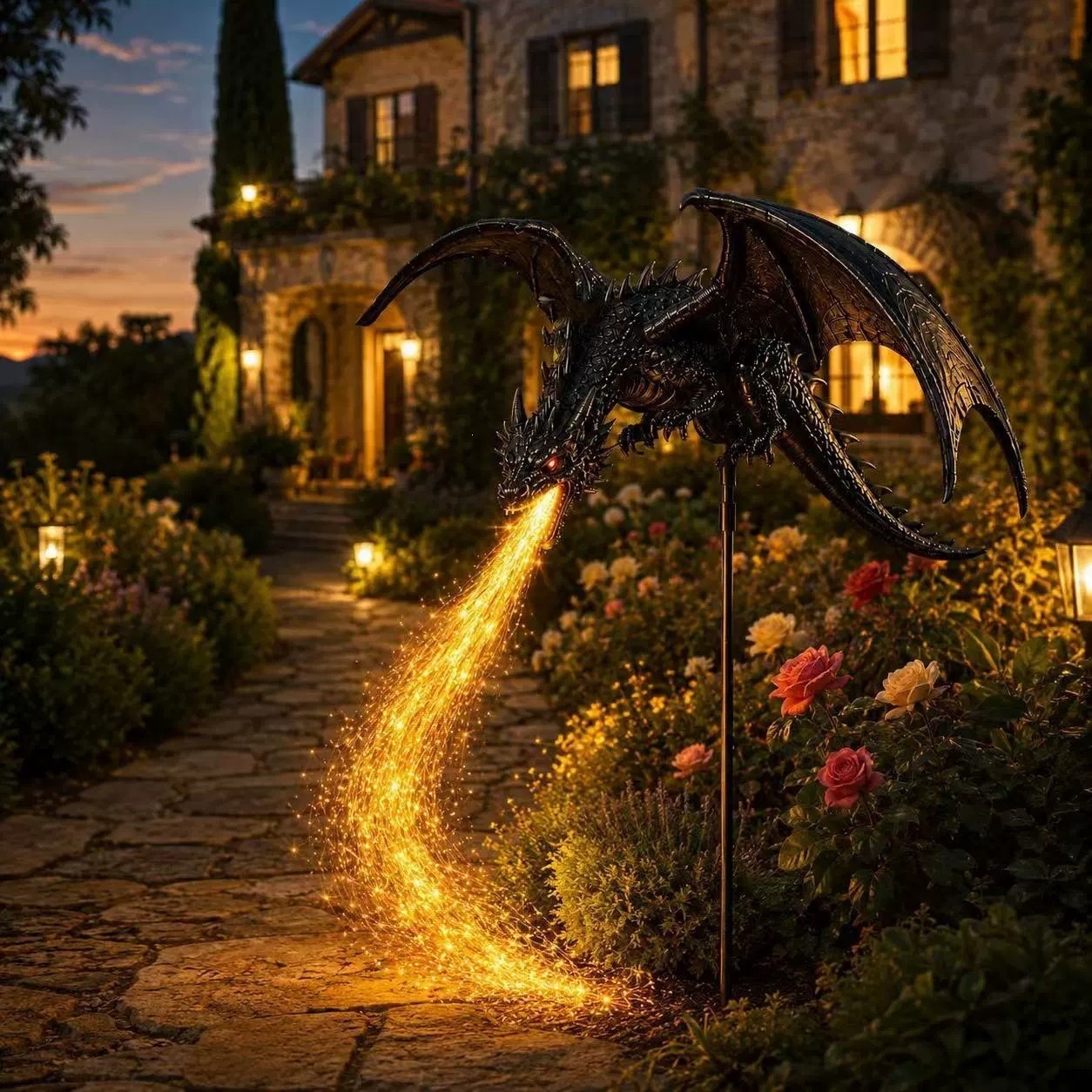 Solar Dragon Fire Garden Light - огляд і ціна Outdoor Lighting Pathway