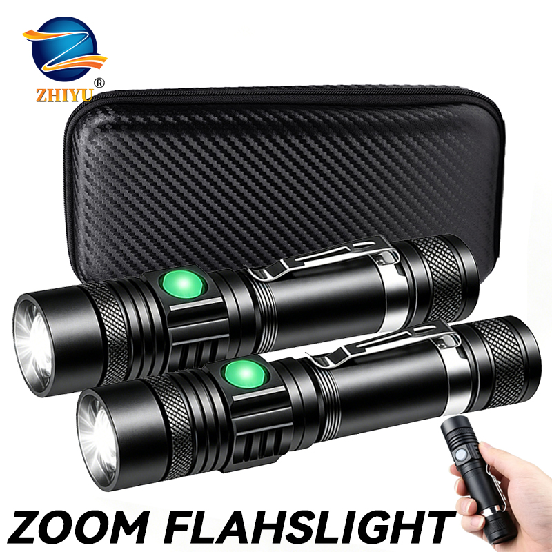 T6 LED Rechargeable Flashlight - огляд і ціна Outdoor Lighting Black
