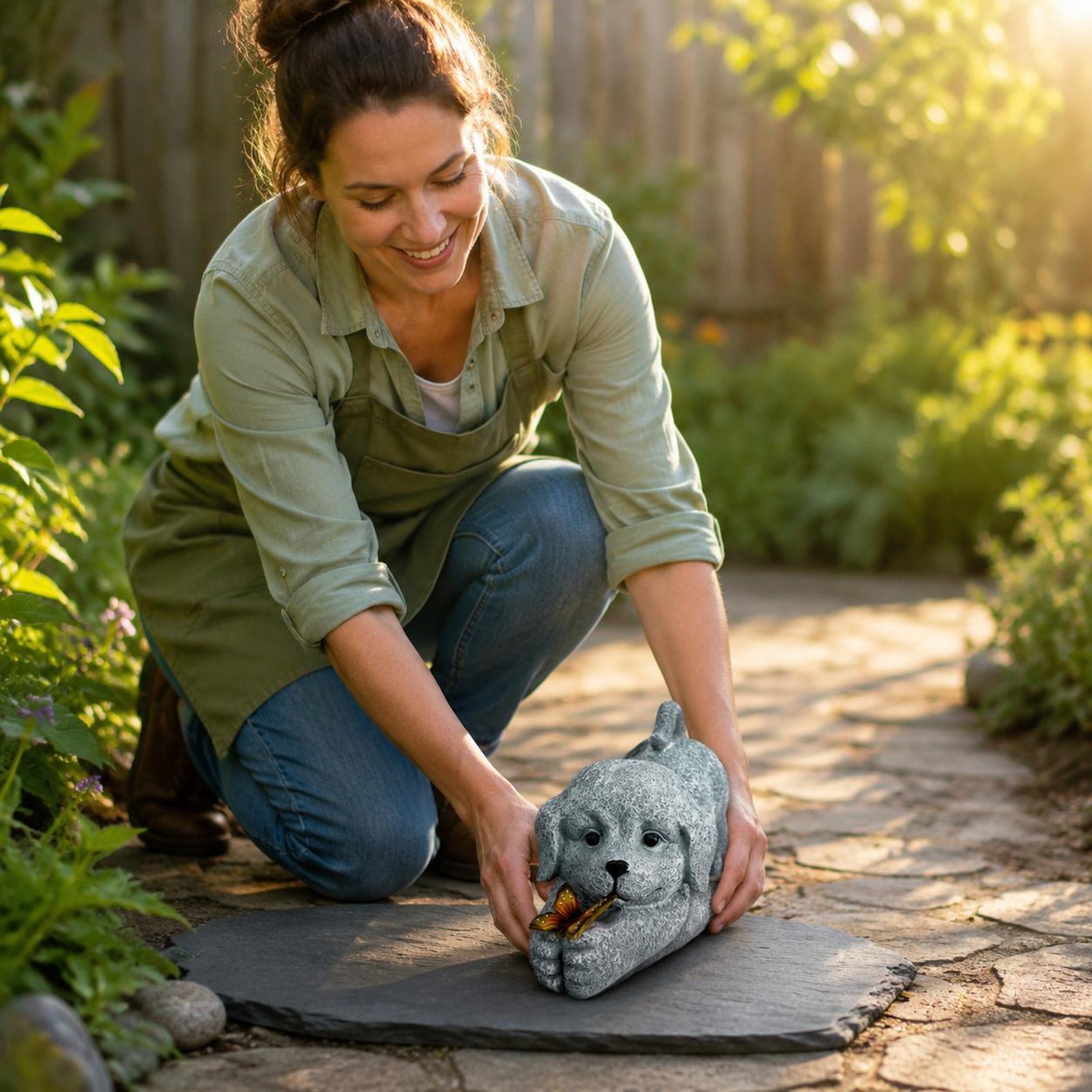 Solar Dog Statue Resin Craft S - огляд і ціна Outdoor Lighting Ip65