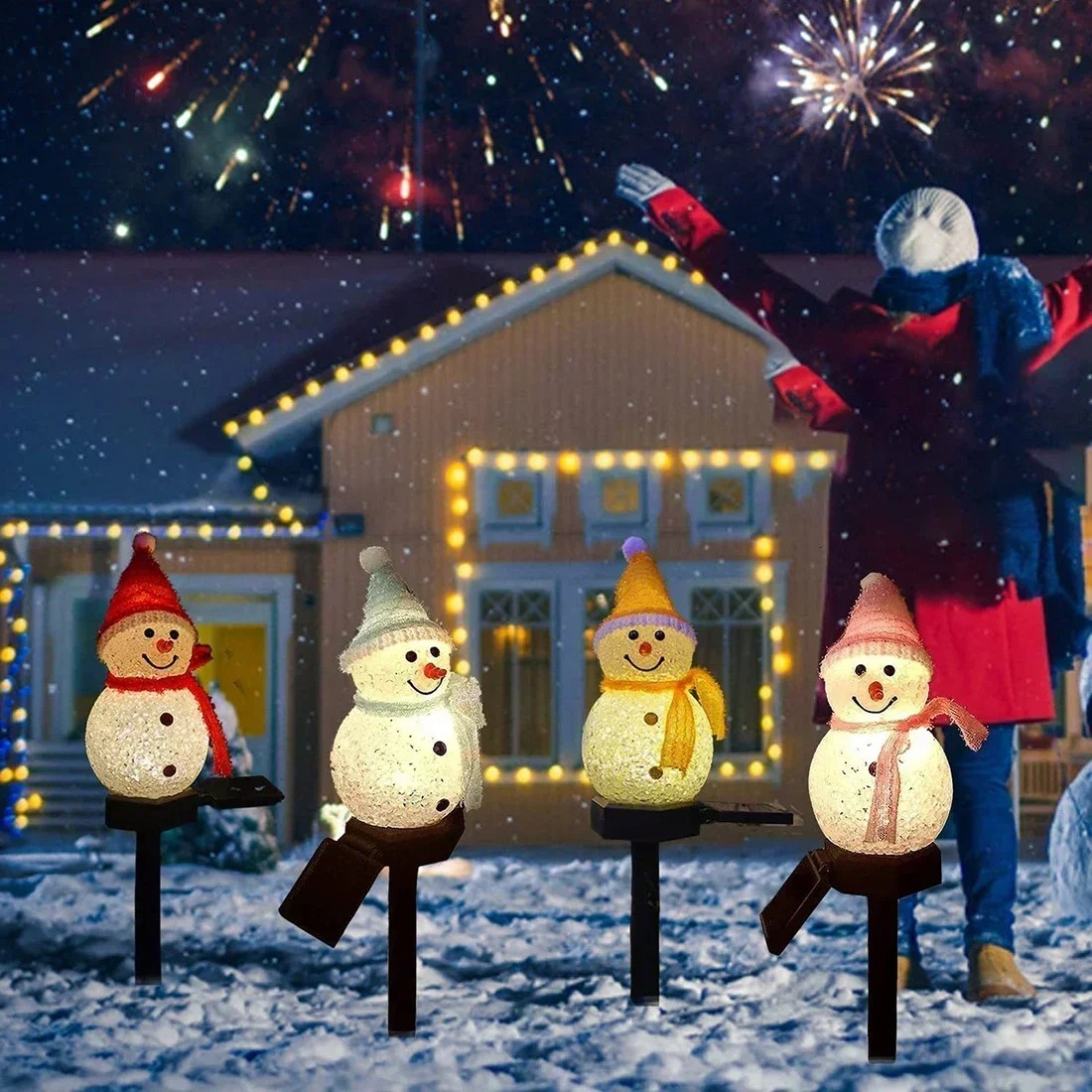 Christmas Snowman Solar Garden - огляд і ціна Outdoor Lighting Pathway